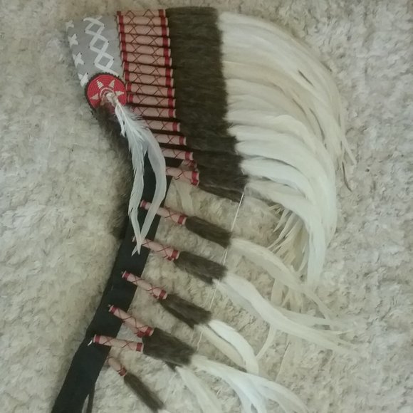 Stunning NAVAJO Custom Made Native American Headdress - Picture 2 of 9